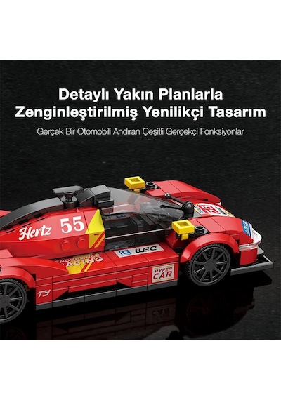 Reobrix Technic 661 Ferrari 499p Spor Araba Yaratıcı Yapı Blok Seti Building Blocks - 307 Parça