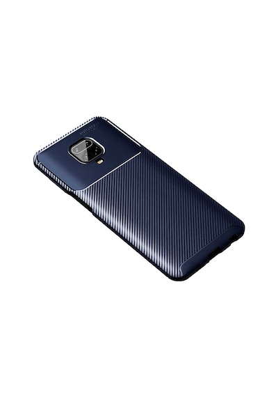 Noktaks - Redmi Note 9s Uyumlu Kılıf Parmak İzi Tutmayan Karbon Negro Silikon Kapak - Lacivert - T12975
