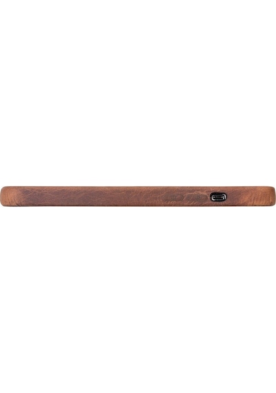 Apple Uyumlu iPhone 12 Pro Max Deri Arka Kapak Rock G2 Kahve