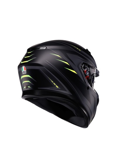 Agv K3 Mplk Syth Kapalı Kask Mat Siyah Sarı
