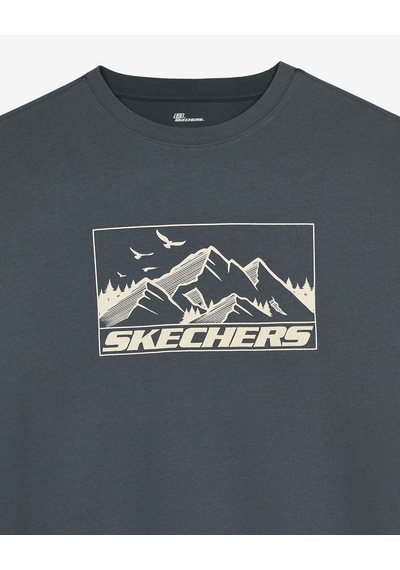Skechers M Relax Fit Adventure T-shirt Erkek Gri S2620111-3998
