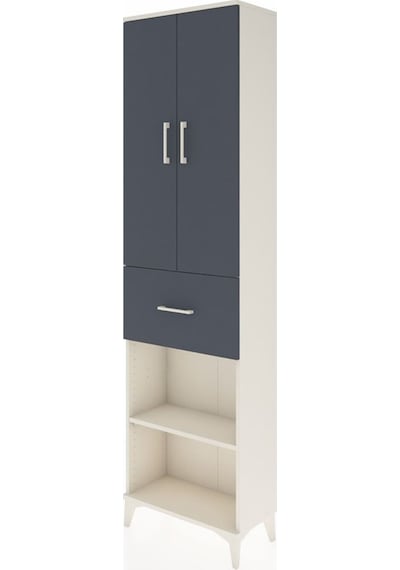 Arges Dolap 2 Raflı Tek Çekmeceli Tek Askılı 60x30x221 Aytaşı-antrasit Aytası