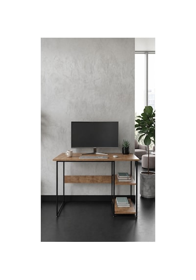 Vienna 2 Raflı Metal Ayak Çalışma Masası Laptop Masası Bilgisayar Masası 60x120cm Siyah - Çam Vienna 2 Raflı Metal Ayak Çalışma Masası Laptop Masası Bilgisayar Masası 60x120cm Siyah - Çam