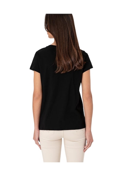 U.S. Polo Assn. Kadın Marka Yazılı T-shirt SIYAH