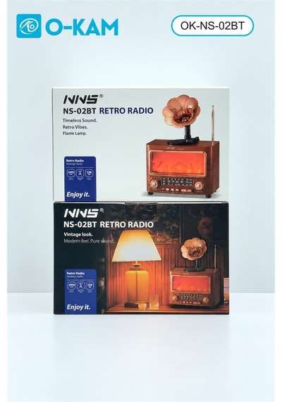 O-kam Ok-ns-02bt Gramofon Tasarımlı Şömine Efektli Retro Radyo