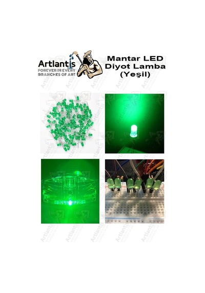 Yeşil Mantar Led Diyot Lamba 100 Lü 1 Paket Yeşil 4.8 Mm Mini Mantar Led Lamba Deney Bilim Proje Arduino Işığı