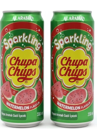 Chupa Chups Sparkling Watermelon Flavour - Karpuz Aromalı Gazlı İçecek 330 Ml 2 Adet