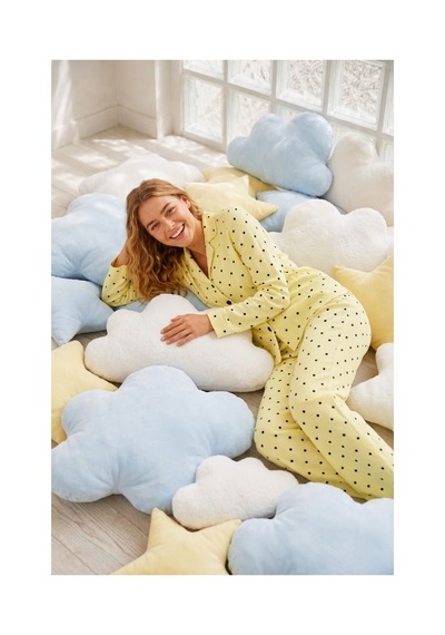 Fit Women Kadın Çeyizlik Puantiyeli Sarı Pijama Takımı