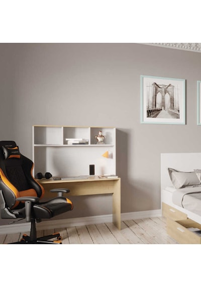 New Base Raflı Çalışma Masası 110x149x52 Çok Renkli