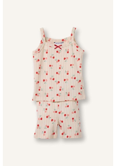 Defacto Baskılı Fitilli 2li Ecru Pijama Takımı Kız Bebek I0404a526hser233 Ekru-er233