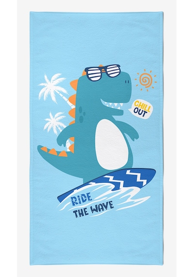 Surf Dino Dijital Baskılı 75x145 Cm Çocuk Plaj Havlusu