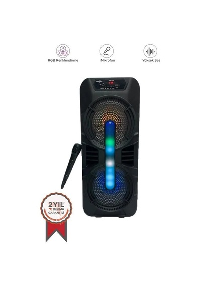 Parti Aleti Ses Ürünü Müzik Bluetooth Hoparlör Rgb Işıklı Mikrofonlu Gts-1702