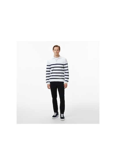 Nautica Erkek Beyaz Regular Fit Uzun Kollu Triko Çizgili K57023t Lacivert