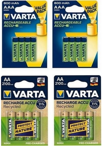 Varta 8 X 2100 Mah Aa + 8 X 800 Mah Aaa Şarjlı Pil