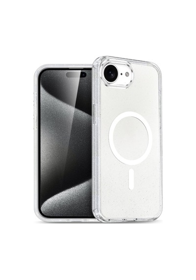 Apple Uyumlu iPhone 17e / 16e Kılıf M-safe Şarj Özellikli Simli Sert Şeffaf Allstar Kapak
