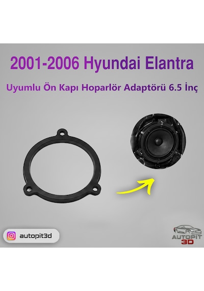 Hyundai Elantra 2001 2006 Uyumlu Ön Kapı Hoparlör Adaptörü 6.5 İnç