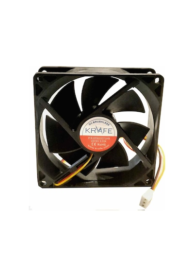 Krafe 92x92x25 12v Dc 3 Kablolu Rulmanlı Fan