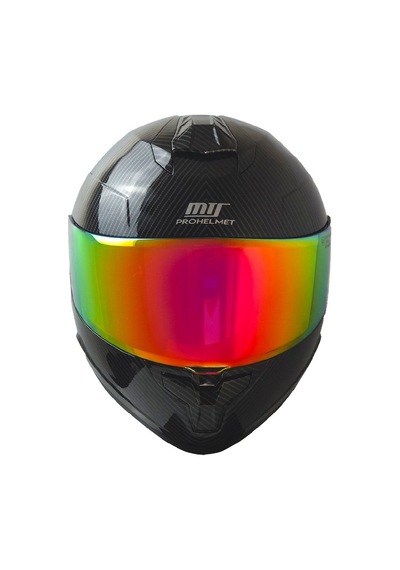 X340 Novax Red Carbon Desen Motosiklet Kaskı Güneş Vizörlü Full Face Kask Çok Renkli