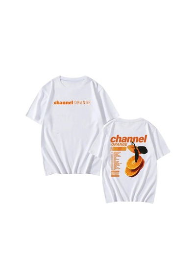 Tarzsokak Beyaz Rapçi Frank Kanal Turuncu Grafik Baskı Tshirt Okyanus Sarışın Hip Hop