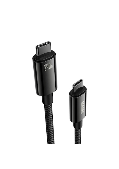 Baseus Tungsten Gold Hızlı Şarj Data Kablosu Type-c 240w 1m Siyah
