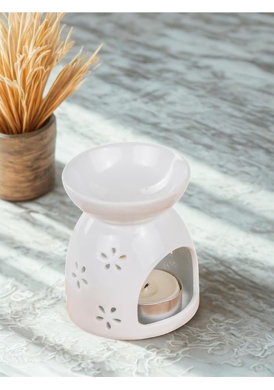 Mukko Home Love Yazılı Kalpli Beyaz Porselen Buhurdanlık - Aromaterapi Ve Dekoratif Mumluk,beya Standart