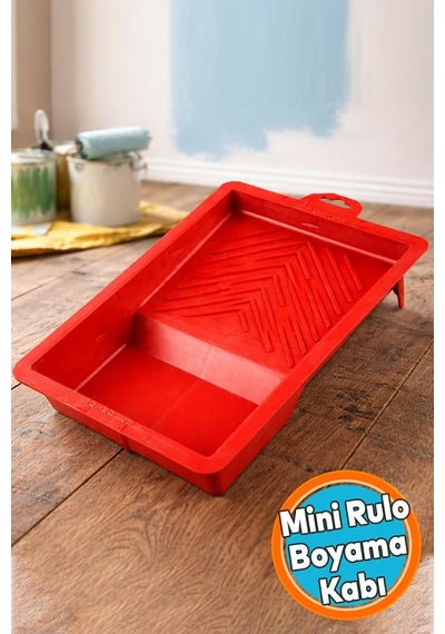 1 Adet Mini Rulo Boyama Kabı Pratik Kullanım Ergonomik Tasarım Dayanıklı Plastik Boya Haznesi Seti Genel