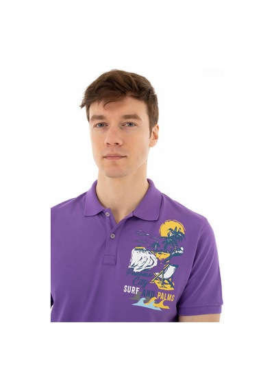 AR-MA Arma Erkek Regular Fit Polo Yaka Tişört Y25374306401 Mor