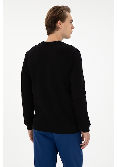U.S. Polo Assn. Erkek Regular Fit Bisiklet Yaka Siyah Sweatshirt 50292362-VR046