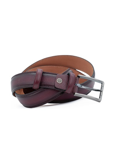 Tuna Hakiki Deri 3.2 Cm Klasik Erkek Kemer - Kmr5002 Bordo