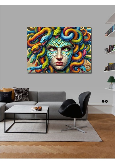 Kanvas Tablo Mitolojik Medusa Portresi