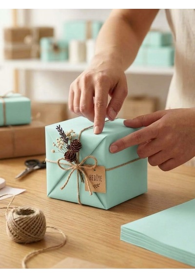 Hediye, Paketleme Ve Ambalaj Kağıdı 5 Adet 35x50 Cm Ebatında Su Yeşili
