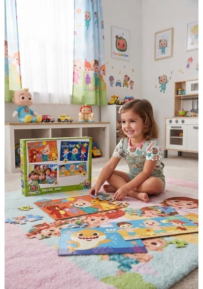 4'ü 1 Arada Eğitici Puzzle Seti Eğlence Dolu 4'lü Puzzle Seti Farklı Görseller İle Sınırsız Heyecan