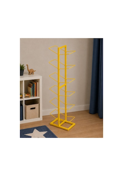 12'li Metal Top Sepeti Metal Top Rafı Top Düzenleyici Çok Renkli Metal Top Standı Sarı