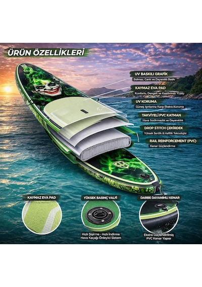 Paddle Board Sup Crazy Joker Şişme Stand 350x84x15cm Full Set