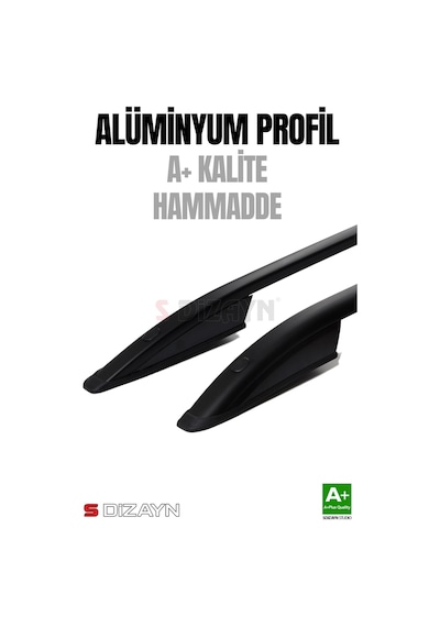 S-dizayn Peugeot Partner 3 Kısa Şase Aluminyum Siyah Tavan Çıtası 2019 Üzeri A+ Kalite