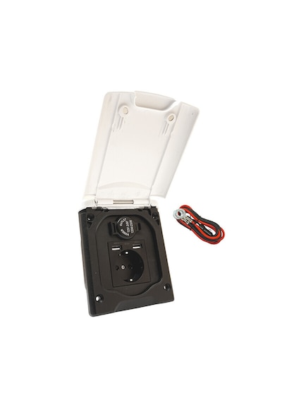 Babarvy Kapaklı Karavan 220v, Usb, Çakmaklık Çıkışı Priz