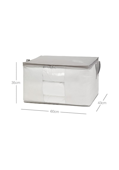 Ayrex Ocean Home Textile Büyük Boy Pvc Pencereli Gri Çizgili Stuff & Things Hurç 60 X 43 X 35 Cm Genel
