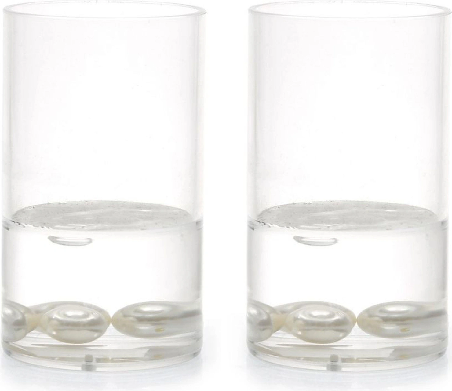 2 Adet Kalemlik Su İçinde İncili Model Ofis Gereci 7x7x13cm 300ml Çok Renkli
