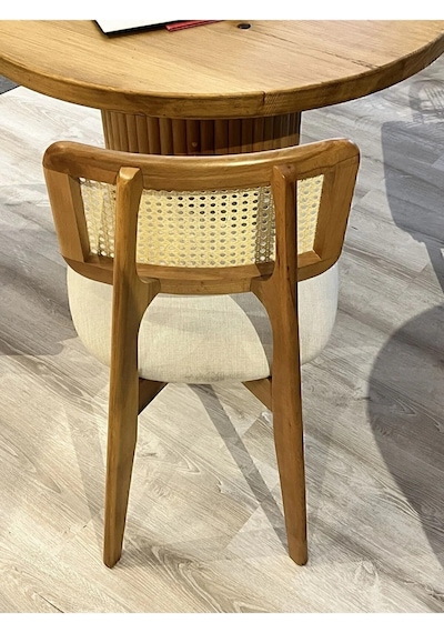 4 Adet Hazeran Ahşap Sandalye Mutfak Cafe Salon Kahverengi