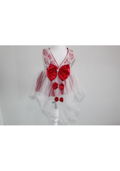 Petite Ponpon Baby Ponpon Baby 0-6 Ay Kız Bebek Mevlüt Takım Beyaz - Kırmızı