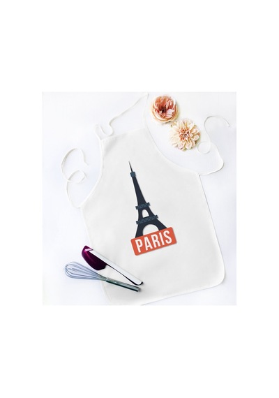 Bk Gift Paris Tasarımlı Beyaz Mutfak Önlüğü - Model 1