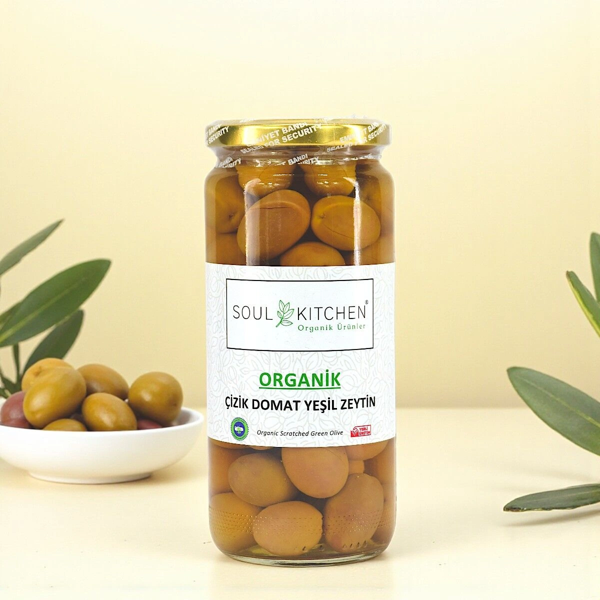 Soul Kitchen Organik Çizik Domat Yeşil Zeytin  300 G