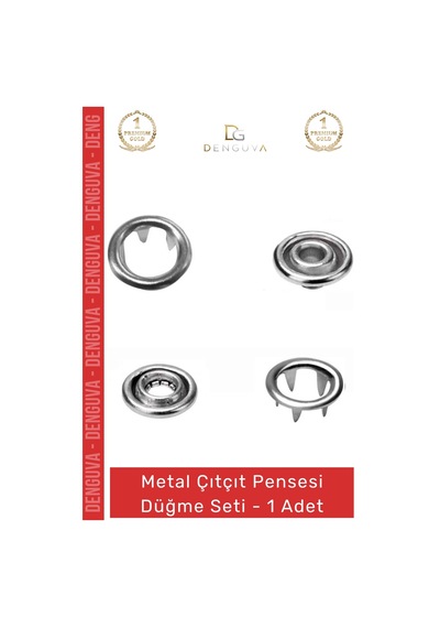 Çıtçıtpensesi 11 Mm Metal Perçin Dikiş Nakış El İşleri Hobi Tekstil Çıtçıt Pensesi 25 Düğme Seti