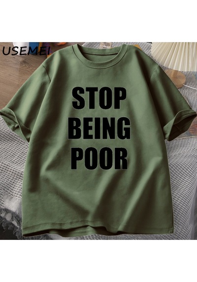 Flood Of Style Fakir Olmak Durdurmak Tshirt Kadınlar Rahat Pamuk Baskılı Tişört Y2k Ünlü İlham Grafik T-shir Yeşil