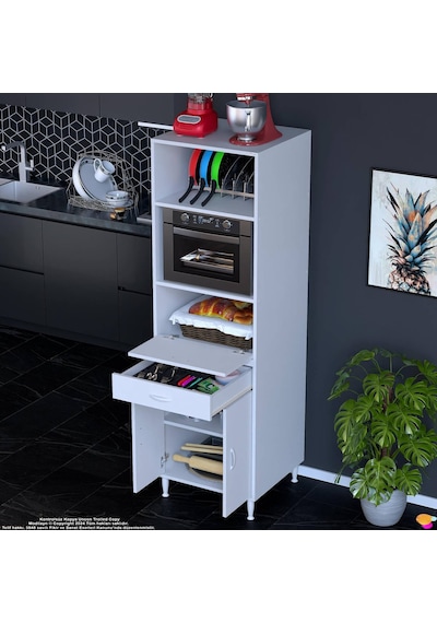 Modilayn Ennet: 60x194.6x48 Cm Fırın / Mikrodalga Dolabı 1 Çekmece, 3 Kapaklı. Mutfağınıza Yer Açın Beyaz Modilayn Ennet: 60x194.6x48 Cm Fırın / Mikrodalga Dolabı 1 Çekmece, 3 Kapaklı. Mutfağınıza Yer Açın Beyaz