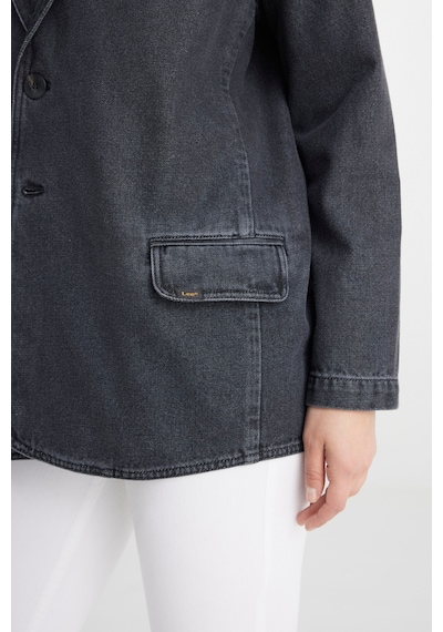 Oversize Bol Kesim Pamuk Antrasit Jean Kot Ceket L241652003 Antrasit