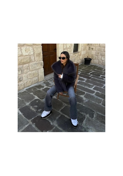 Zaya Collection Suni Lolita Kürk Mont Antrasit
