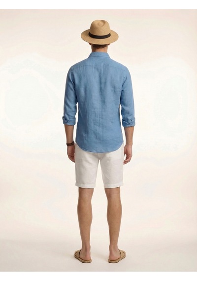 Xint Mavi %100 Keten Regular Fit Gömlek 700987 MAVİ