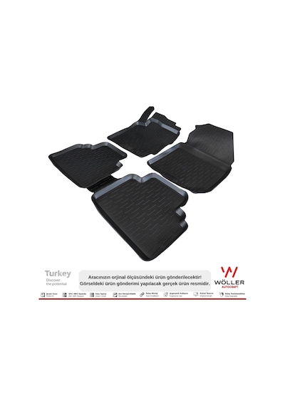 Ford Courier Paspas 2014 2022 Arası 3D Havuzlu Wöller Paspas