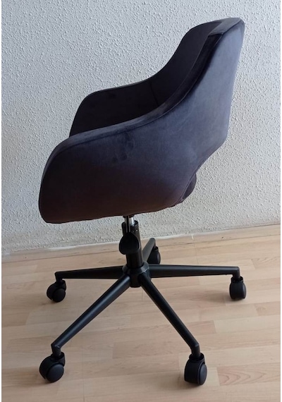 Kamusalmarket Sekreter Koltuğu Siyah Metal Ayaklı Döküm Sünger